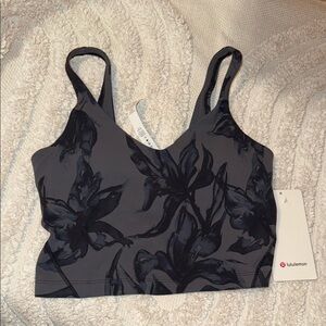 NWT lululemon athletica Black Floral Sports Bra